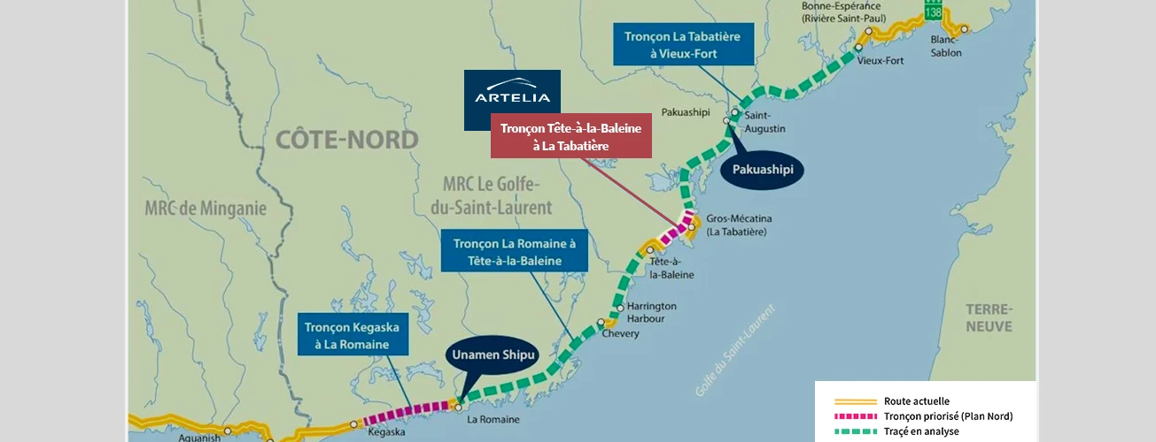 Artelia commissioned for route 138 extension project linking Lower North Shore communities