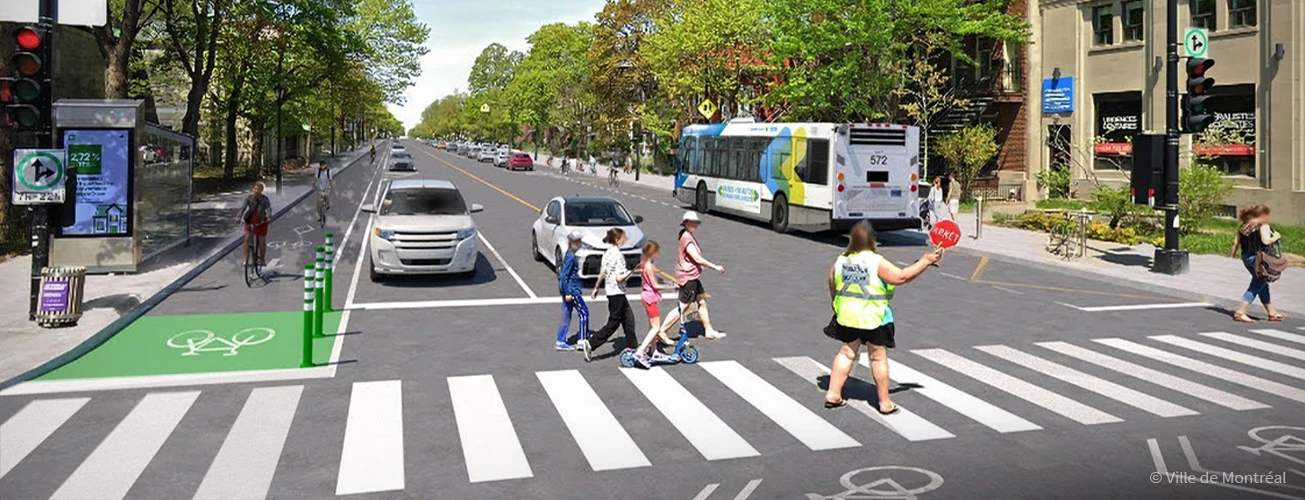 De nouvelles New bike lanes on avenue Christophe-Colomb designed by Arteliacyclables sur l'avenue Christophe-Colomb signées Artelia